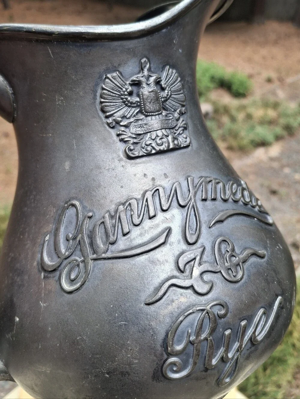 1920's Pre-Prohabition Gannymede 76 Rye Silverplated Advertising Pitcher